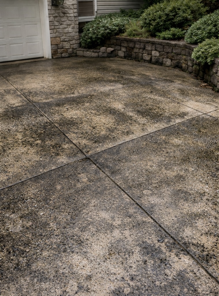 Driveway clean before cleaning